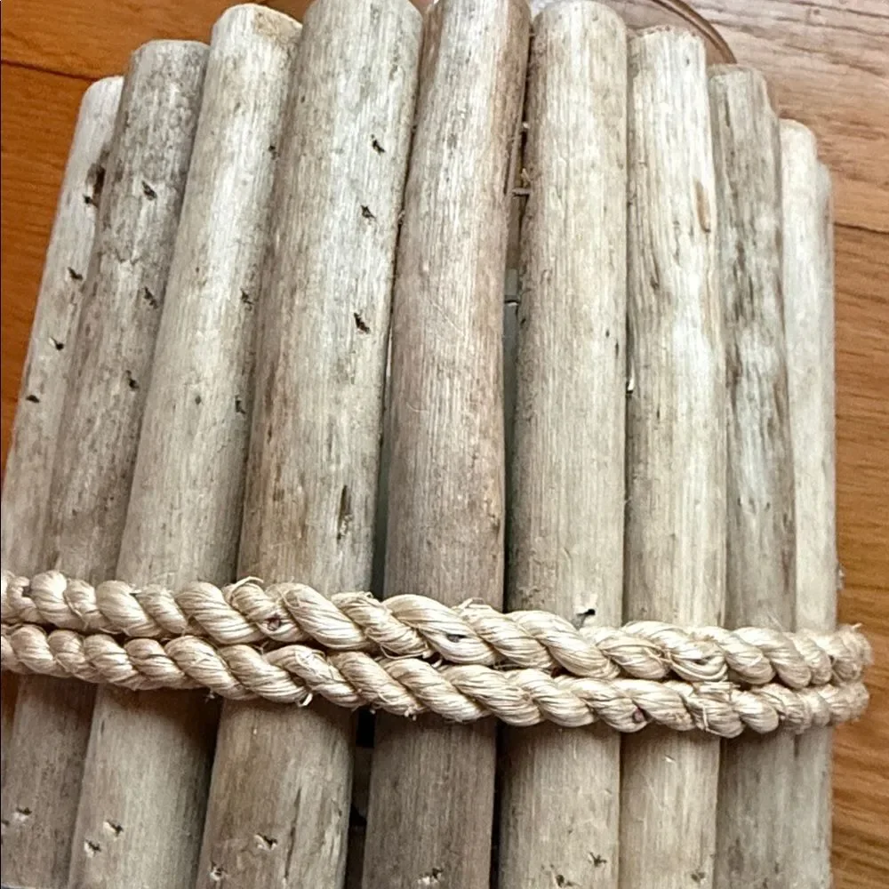 Rustic Wooden Candle Holder with Glass Insert